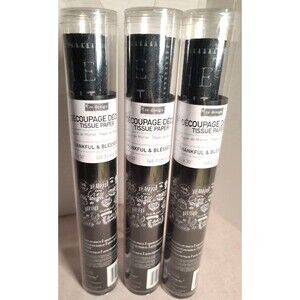 NEW 3 PACK Redesign With Prima Decoupage Paper "Thankful & Blessed" RETIRED